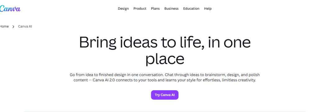 Canva dahboard