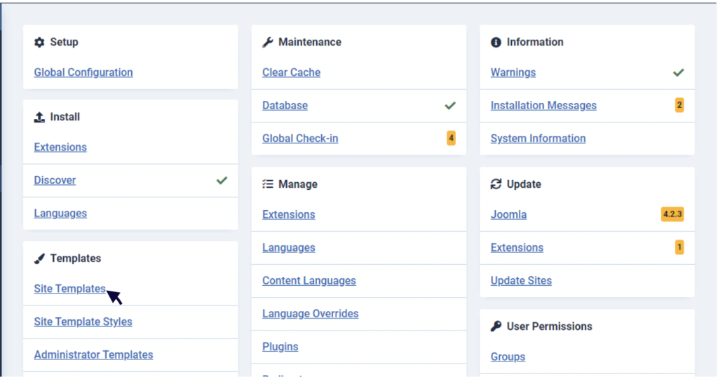 Joomla-Administratorbereich
