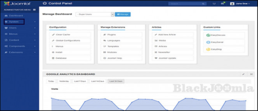 Joomla-Dashboard