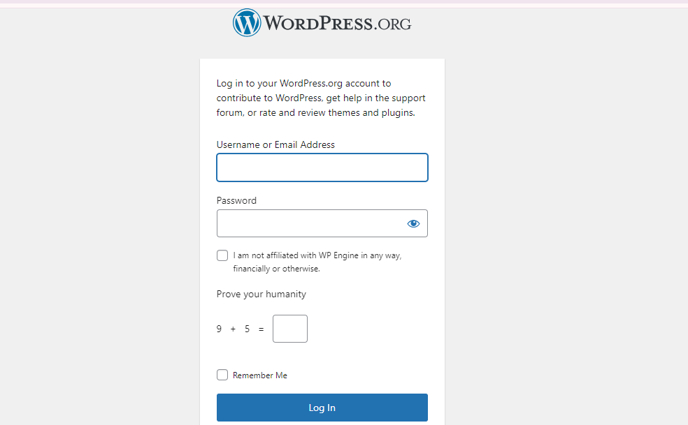 Login do WordPress