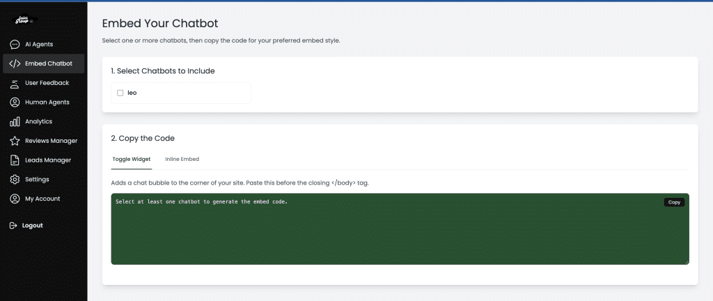 Cómo agregar un chatbot de Salesgroup a su sitio web