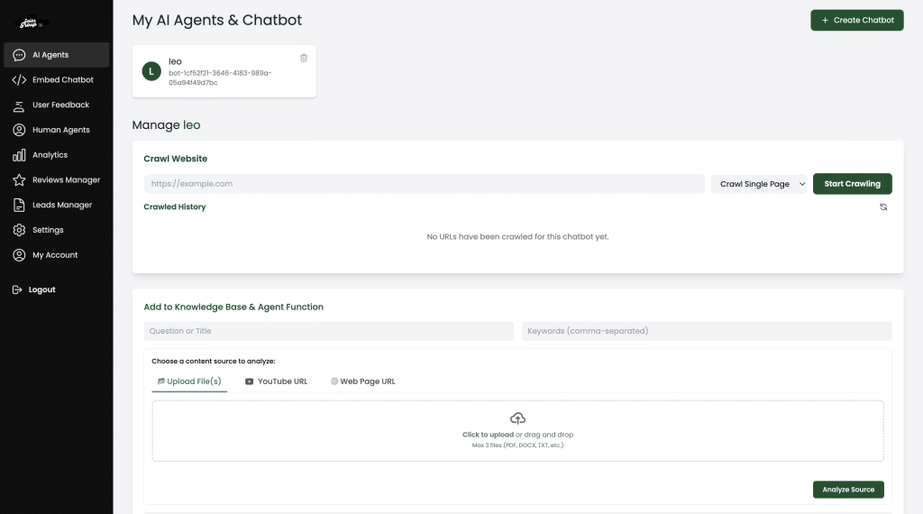 interfaz de chatbot