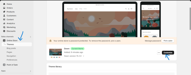 Strona docelowa Shopify