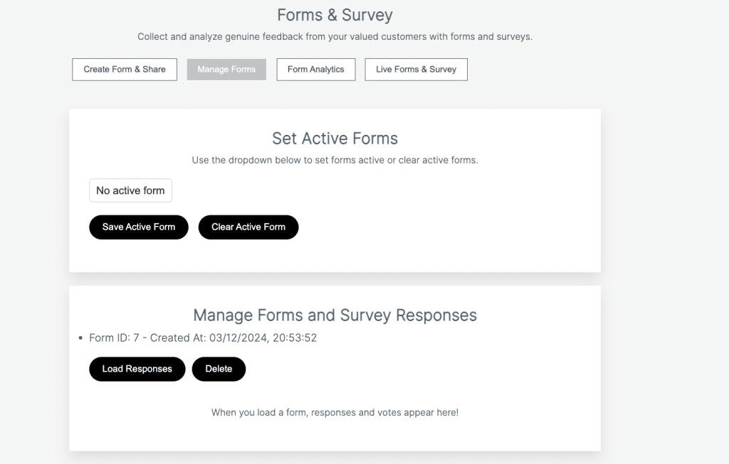 Manage forms survey