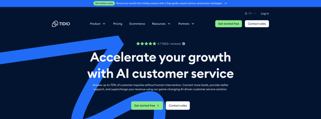 tidio landing page
