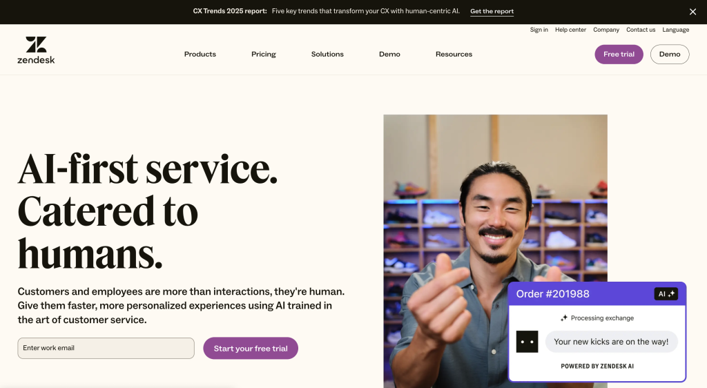 zendesk landing page