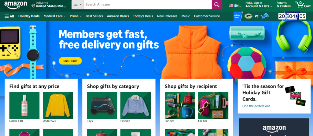 Amazon dashboard