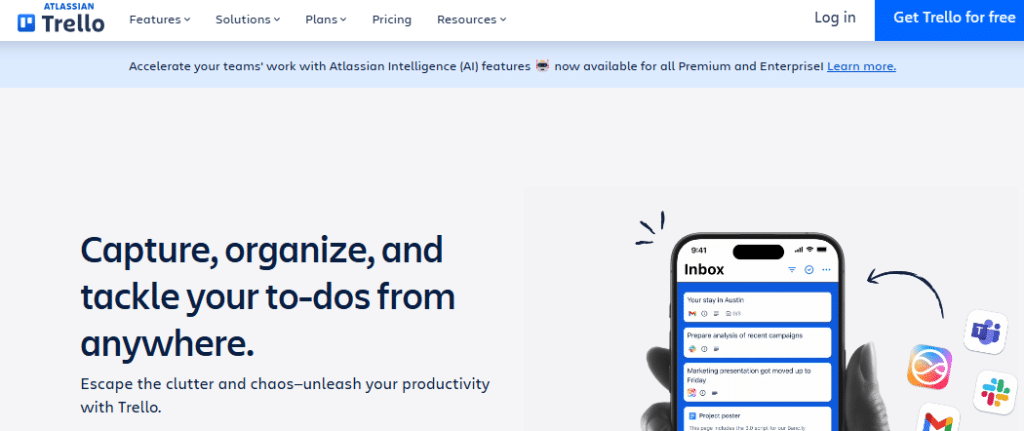Trello dashboard