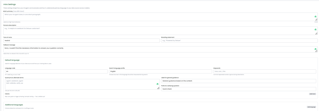 Configuration de l'IA