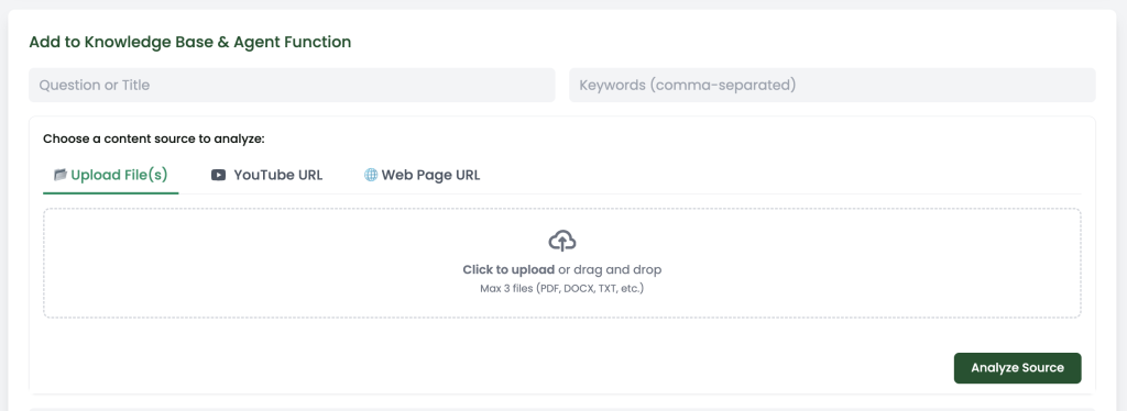 faq chatbot keywords