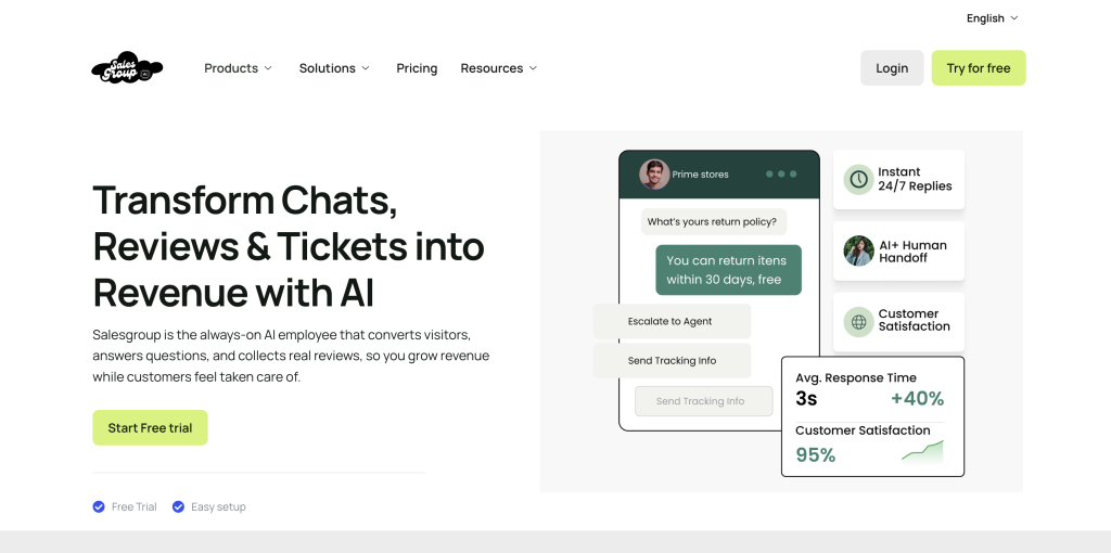 salesgroup home page